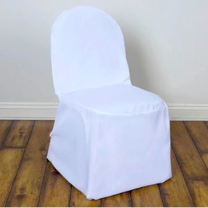 White banquet chair covers for Weddings 💜